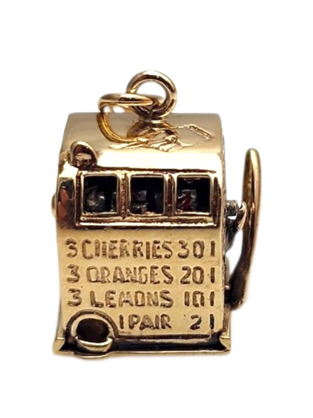 14K Yellow Gold Articulating Slot Machine Charm #25427